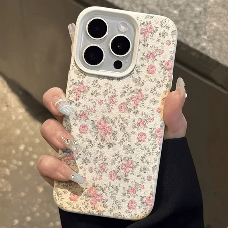 Weisse Handyhülle mit Blumenmuster für Apple iPhone 11 bis 17 Pro Max aus weichem TPU - Bild 3