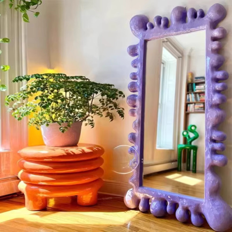 DUTRIEUX Ganzkörperspiegel Nordic Design in Lila, moderner Standspiegel für Schlafzimmer und Flur - Bild 3