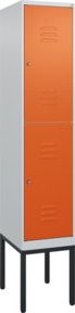 C+P Doppelstock-Spind Classic PLUS mit 1 Abteil und Zylinderschloss in Reinorange, H: 212 cm, B: 40 cm, T: 50 cm - Bild 1