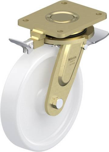 Blickle Lenkrolle mit Feststeller 853054 LS-SPO 251G-ST-RI4, Rad-Durchmesser: 25 cm, Tragfähigkeit: 1500 kg, Farbe: Weiß - Bild 1