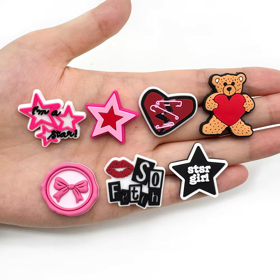 MEIDEJIE Charms, Cartoon Rosa Serie Schuhe, PVC, Kinder - Bild 3