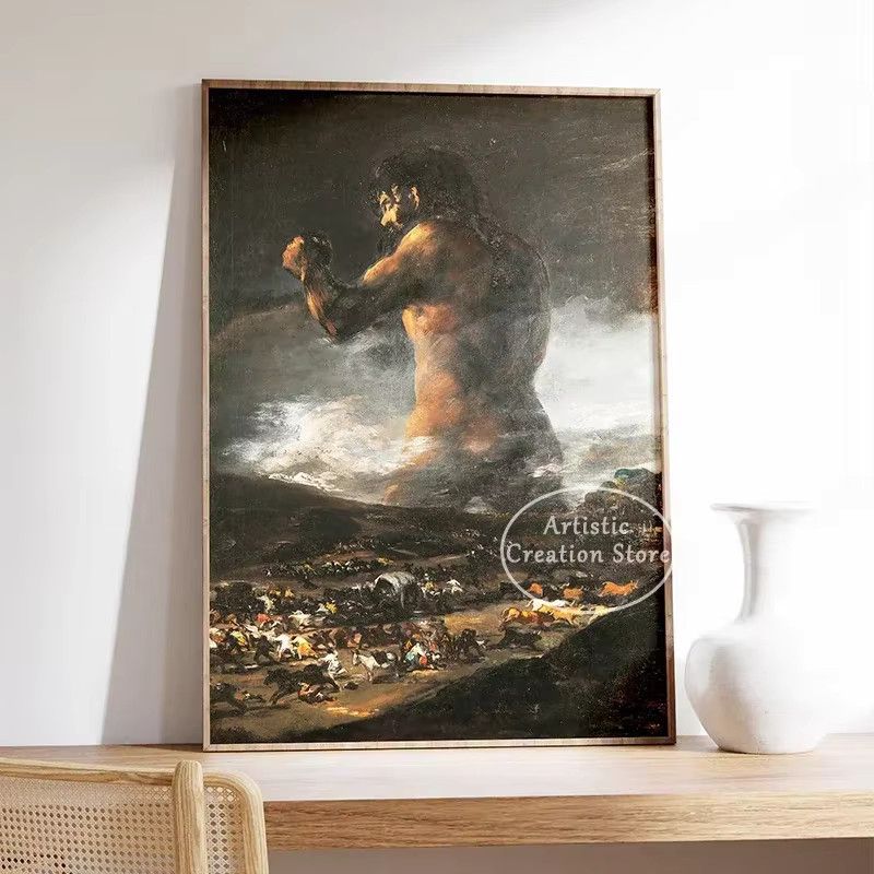 Handgefertigtes Diamantgemälde Hexensabbath von Francisco de Goya, klassisches Porträt Wandgemälde in Multicolor, B: 30,0 cm, H: 20,0 cm, T: 9,0 cm von KAYOU - Bild 2