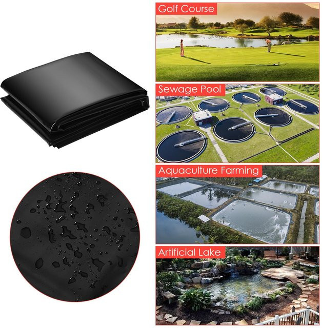 HiMISS EPDM Teichfolie in Schwarz, langlebige Anti-UV Geomembran für Teiche, Wasserfälle und Wassergärten, 45 Mil Dicke, B: 305 cm, T: 457 cm - Bild 1