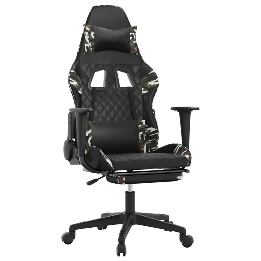 vidaXL Gamingstuhl Modell 4 in Schwarz mit Massagefunktion und Fußstütze aus Kunstleder - Bild 2