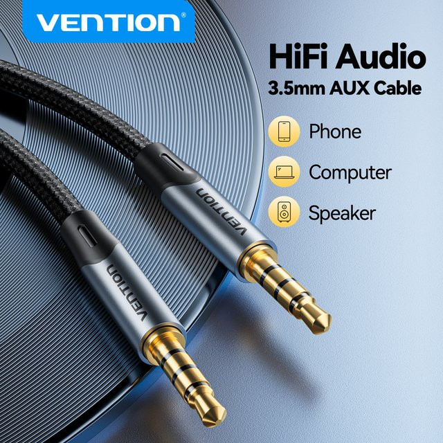 Vention 3,5 mm Klinke Audiokabel Aux-Kabel in Schwarz - Bild 1