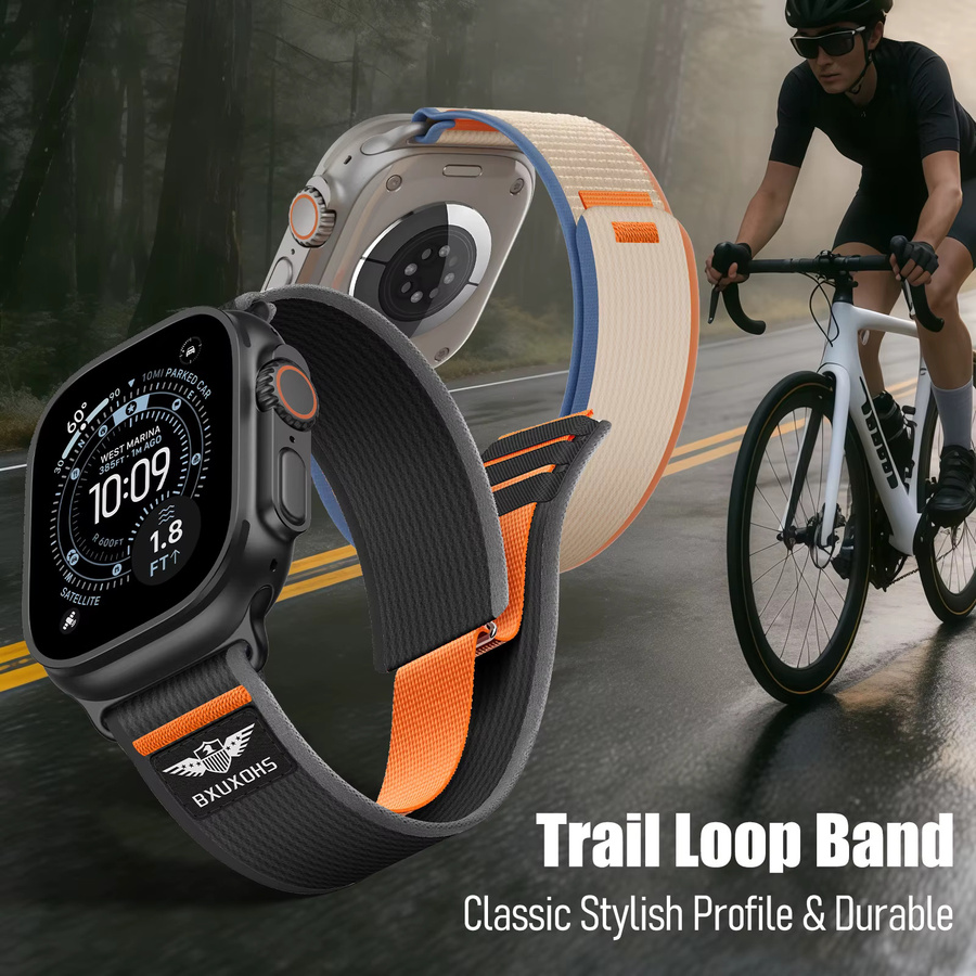 Trail-Loop-Armband für Apple Watch, Nylon, Schwarz, Unisex - Bild 4
