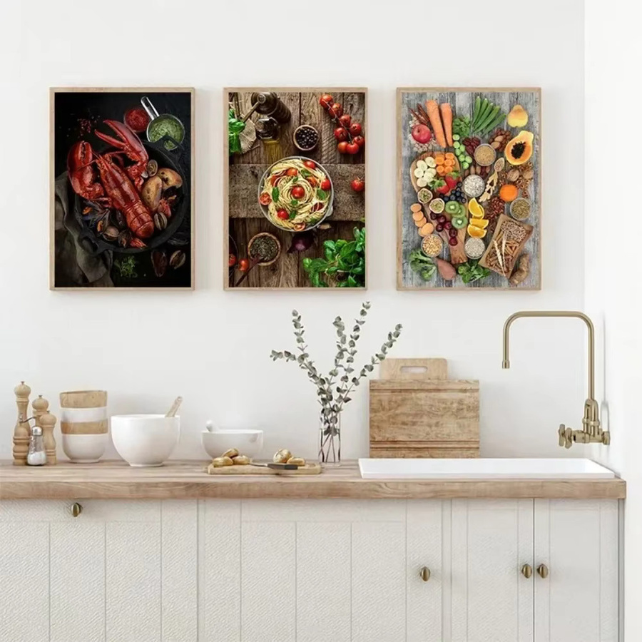Potdemiel Leinwandposter Botanische Motive Obst Gemüse Getreide Gewürze Mehrfarbig Rechteckig für deine Küchenwanddekoration - Bild 2