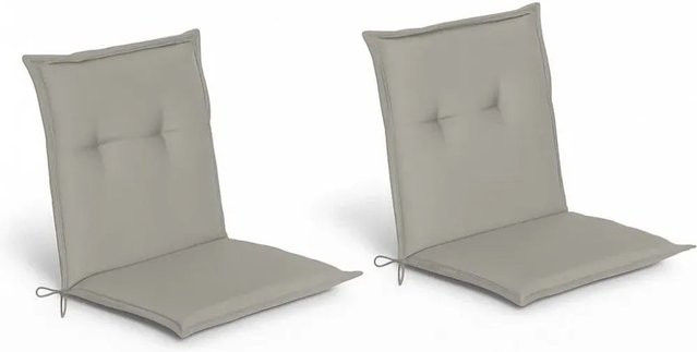 Beautissu 2er Set Niedriglehner Auflage Loft Hellgrau B: 100 cm, T: 50 cm, H: 6 cm - Bild 1