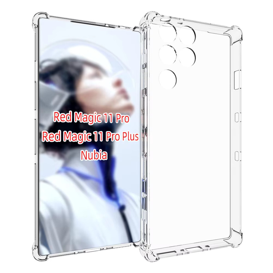 EUCAGR Stoßfeste Silikon Schutzhülle mit Airbag-Funktion für ZTE Nubia Red Magic 11 Pro, Transparent - Bild 1