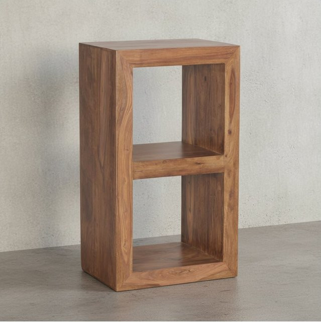 KADIMA DESIGN Rustikales Standregal aus Massivholz Akazie und Sheesham in Braun, B/T/H: 35 x 35 x 88 cm - Bild 1