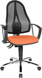 Topstar Bürostuhl Point Net mit Armlehnen und verstellbarem Netzrücken in Orange - Bild 1