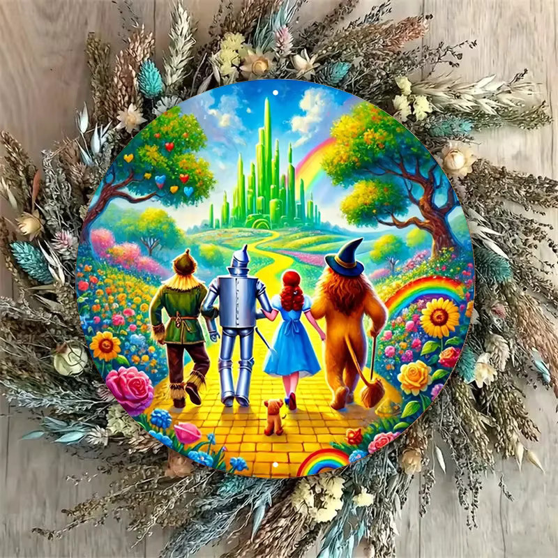 Potdemiel Vintage Wandkunst Wizard of Oz Metall-Deko Gelbe Backsteinstraße B/H: 20 x 20 cm - Bild 2