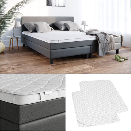 VitaliSpa Matratzenschoner Topper Matratzen-Auflage für Boxspringbetten, Farbe: Weiß, B/T: 140 x 200 cm