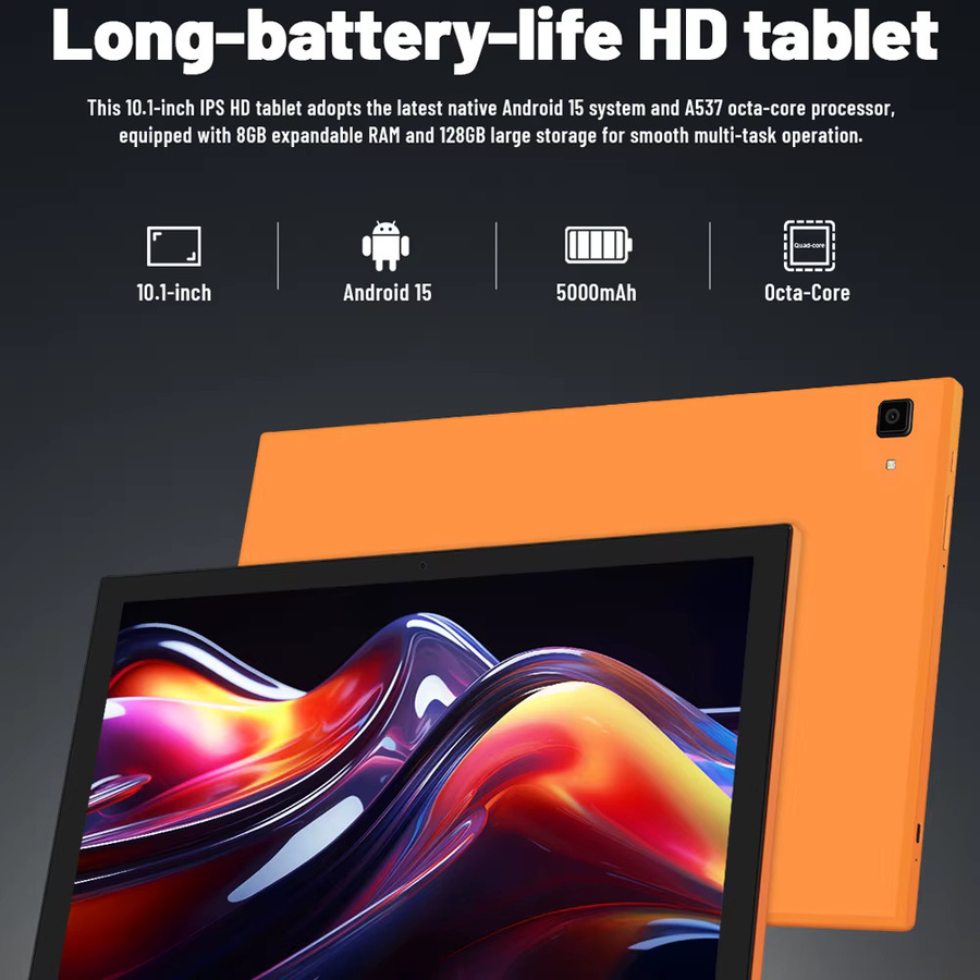 Paitanry 10 Zoll Android 15 Tablet A537 in Purple mit Octa-Core-Prozessor, 8 GB RAM, 128 GB ROM, 5000 mAh Akku und WiFi6 - Bild 5