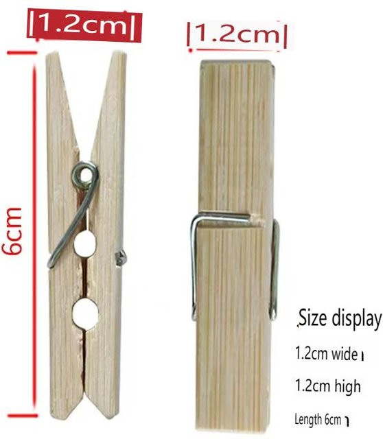 20 Stück JMG Household Supplies Wäscheklammern aus natürlichem Bambus in Beige für DIY Foto Clips und Hochzeitsdeko - Bild 1