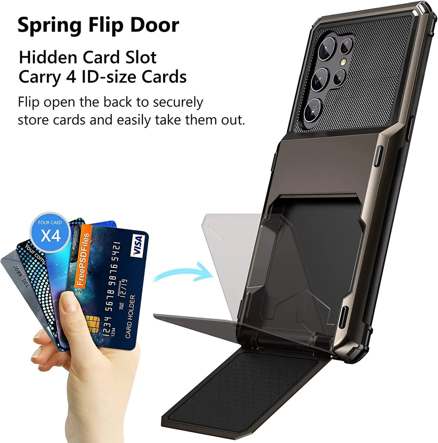 Samsung Brieftasche Flip-Cover Schutzhülle mit Kartenhalter für S25 Edge S24 S23 S22 Ultra S21 in Schwarz oder Weiß - Bild 2