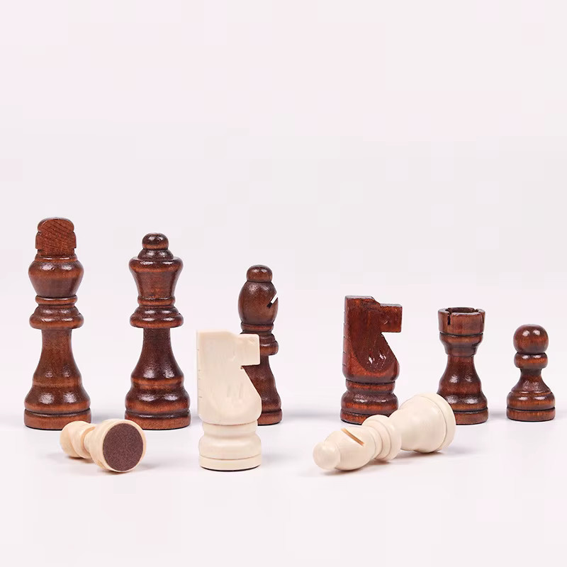 GUOMUZI Schachfiguren aus Holz, 32-teiliges Set - Bild 2