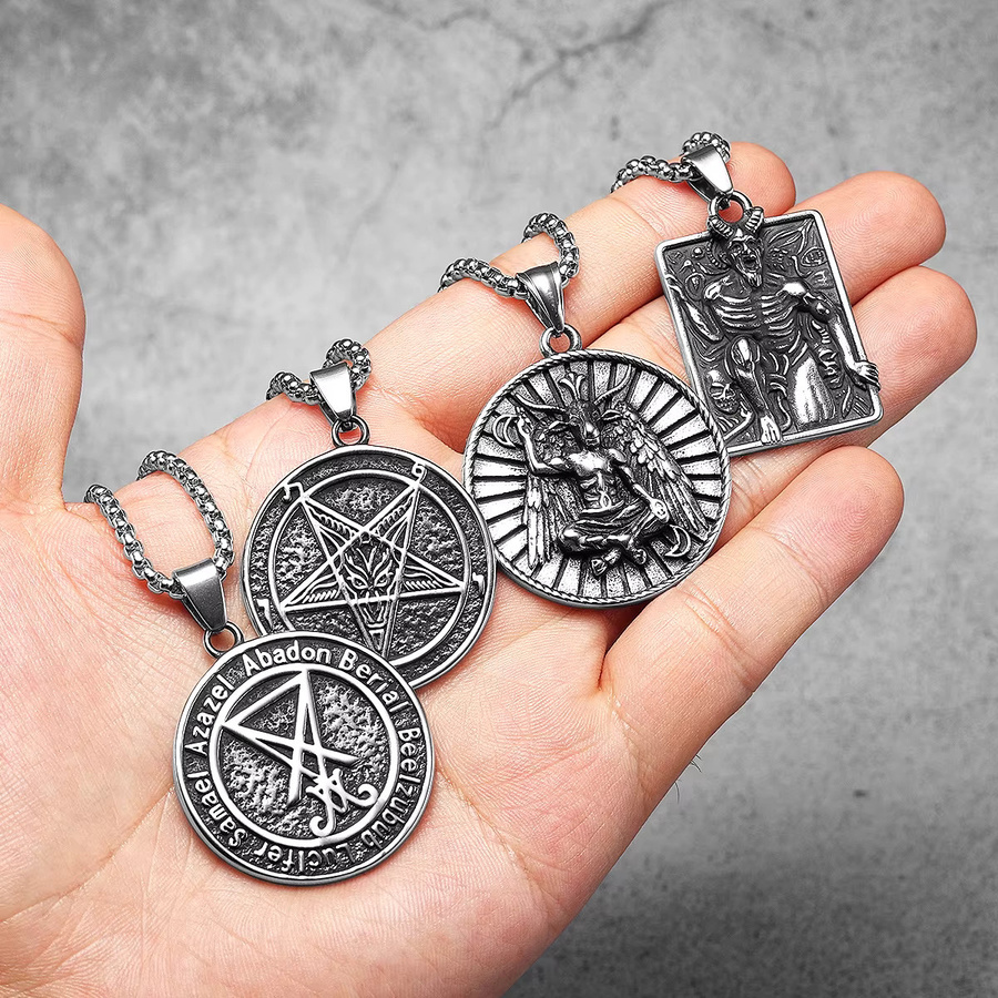 METAL HUNTER Halskette mit Anhänger, Edelstahl, Vintage, Unisex, Silber - Bild 2
