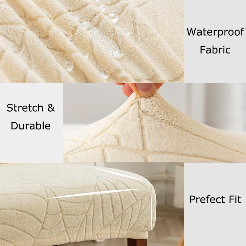 Genina Stuhlhussen Stretch Set in Beige mit Leopardenmuster, wasserabweisend und pflegeleicht für Esszimmer, Büro oder Hotel - Bild 3