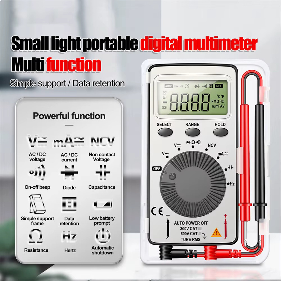 ANENG AN101 Mini Digital-Multimeter mit 4000 Counts True-RMS, AC/DC NCV Kapazitätsmessgerät, Amperemeter und Voltmeter für professionelle Messungen - Bild 2