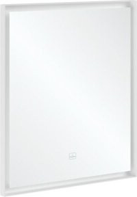 Villeroy & Boch Spiegel Subway 3.0 mit LED-Licht und Aluminiumrahmen, Farbe: Weiß matt, B: 65 cm, H: 75 cm, T: 4,75 cm - Bild 1