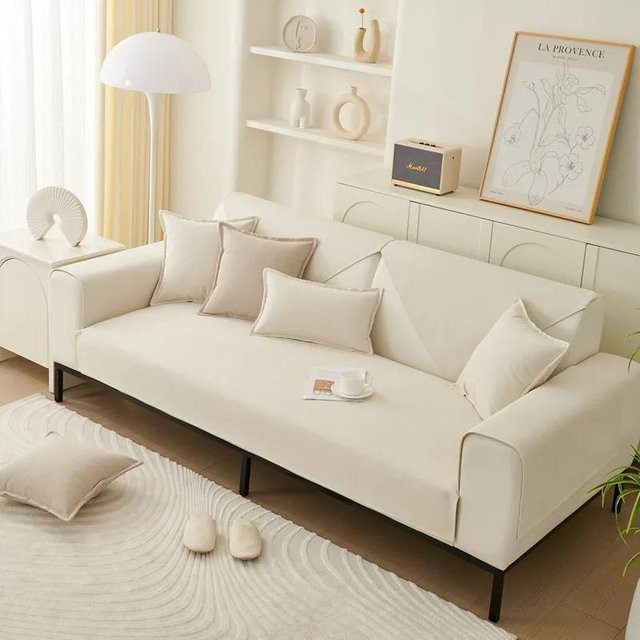 Wasserdichter und rutschfester Sofabezug von Household supplies MH in Weiß, waschbare Ecksofa-Matte aus Polyester für Wohnzimmer und Haushalt, Breite: 70 cm, Tiefe: 70 cm - Bild 1