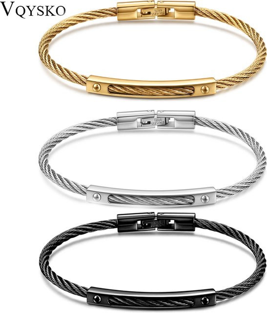 VQYSKO Armband, Edelstahl, Schwarz, Herren - Bild 1