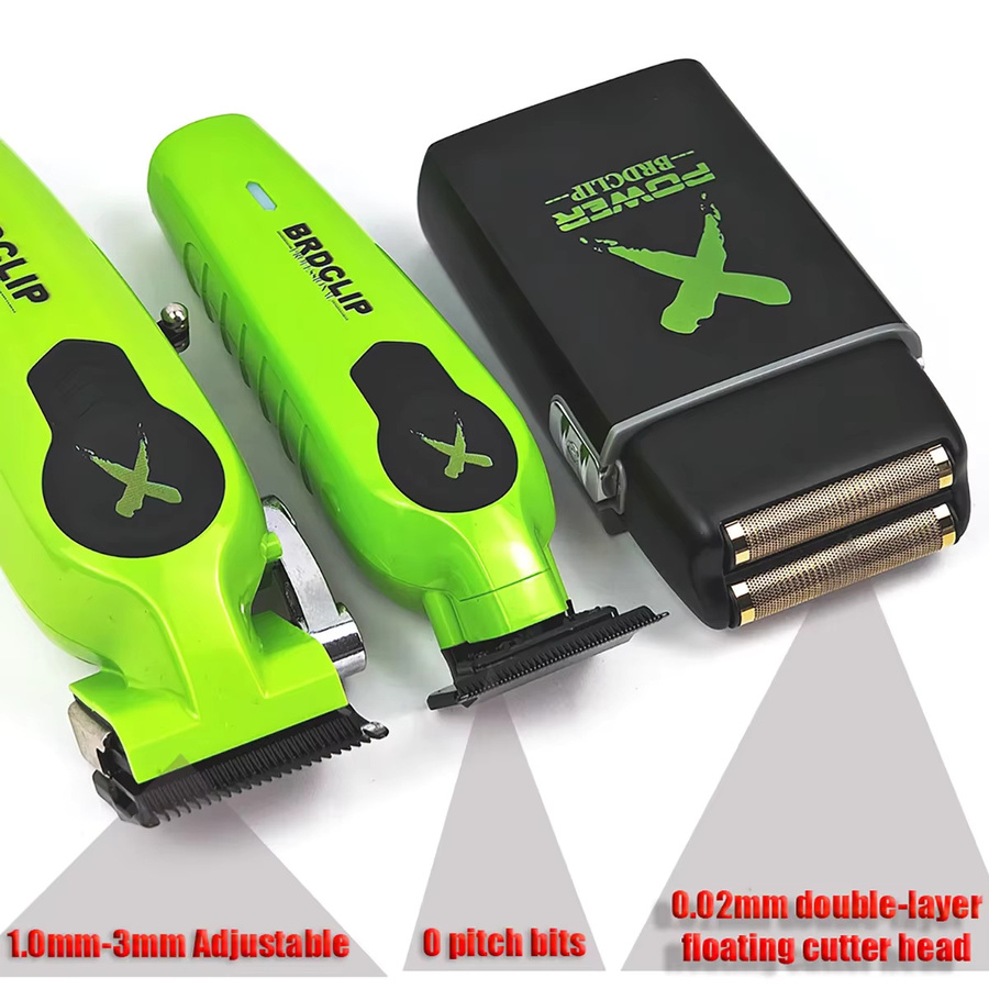BRDCLIP Haarschneidemaschine Kit Herren, Green - Bild 4