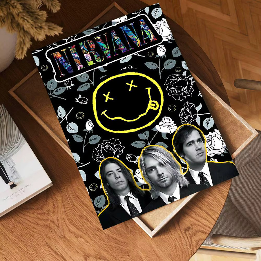 Potdemiel Kurt Cobain Nirvana Anime Poster Aufkleber, wasserfestes Papier, Multicolor, rechteckig - Bild 4