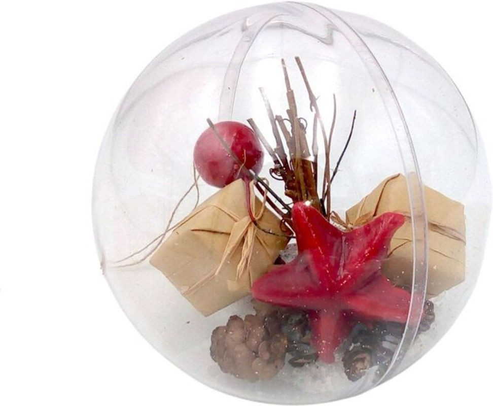 Buri Weihnachtsbaumkugel mit Sternen als Hängeornament, mehrfarbig, Durchmesser: 12 cm - Bild 1