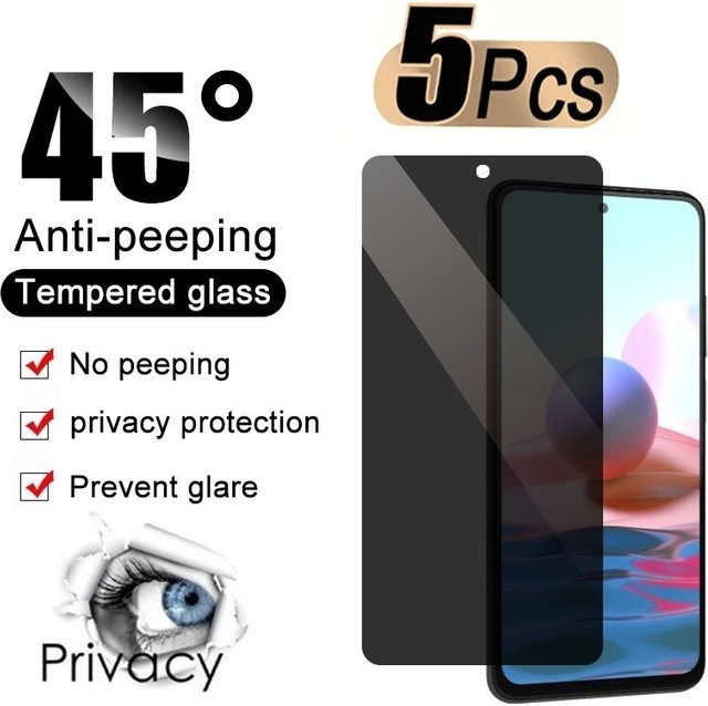 5 Stück Privatsphäre Displayschutzfolie aus gehärtetem Glas für Motorola MOTO G9 E13 E22 E22i E6 E6S E6i E7 Z4 Play Plus - Bild 1