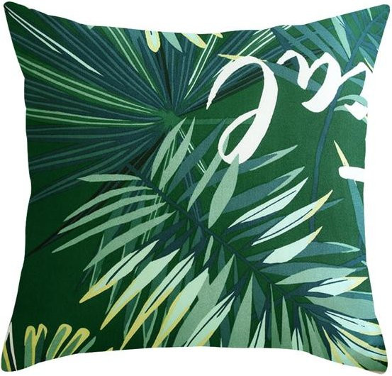 Bedruckte Kissenbezüge in Grün mit Natur-Motiv, Set aus quadratischen Kissenhüllen für Sofa und Bett, B/T: 45 x 45 cm - Bild 1