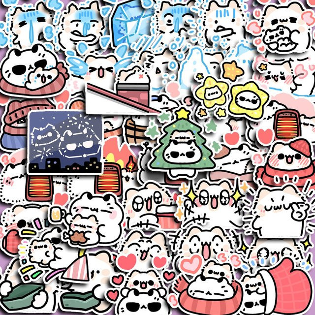 40 Stück Chibi-Katzen Cartoon Aufkleber in Multicolour von Anime Worlds Store - Bild 1