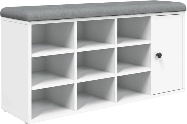 vidaXL Schuhbank Weiß aus Holzwerkstoff B/T/H: 102 x 32 x 50 cm - Bild 1