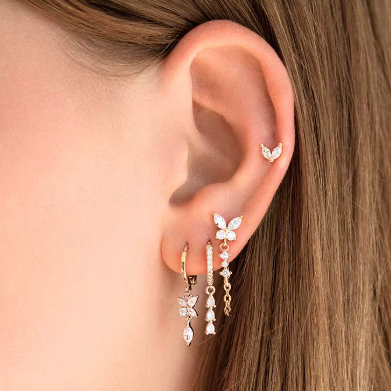 YUXINTOME Ohrringe, 925 Silber, Bunt, Zirkonia, Damen - Bild 2