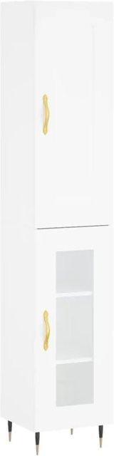 vidaXL Highboard Weiß aus Holzwerkstoff und Metall, B/T/H: 34,5 x 34 x 180 cm - Bild 1