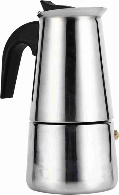 TOMTOP JMS Edelstahl Percolator Moka Kaffeemaschine in Grau, 200 ml - Bild 1