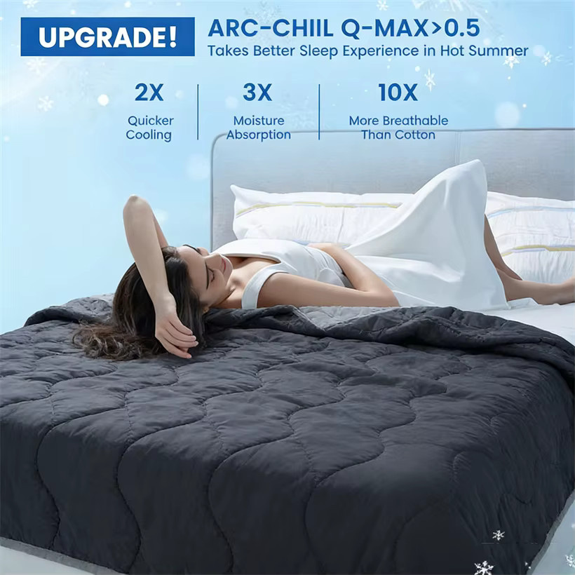 Dreamreal Kühlende Sommerdecke Arc-Chill Cool 3.0 aus Polyester-Faser in Grau, B/T: 230 x 200 cm - Bild 3