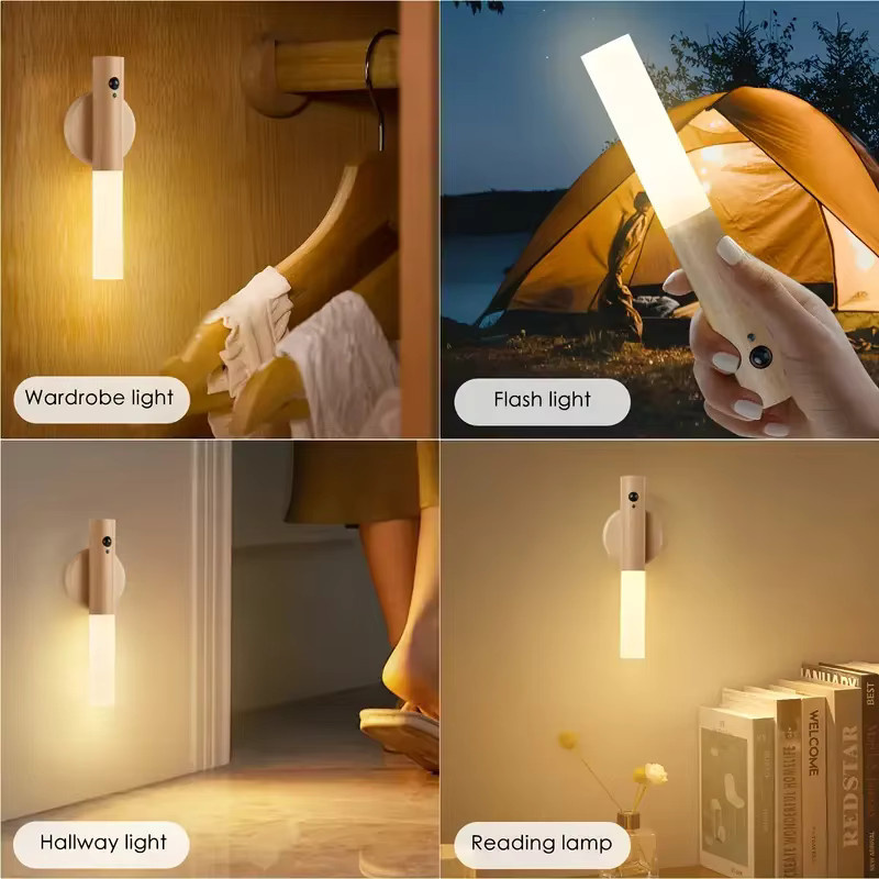 Heinast Smart Motion Sensor Nachtlicht LED, wiederaufladbare magnetische Wandleuchte in Weiß, warmweißes Licht für Flur, Schlafzimmer, Treppen und Badezimmer - Bild 2