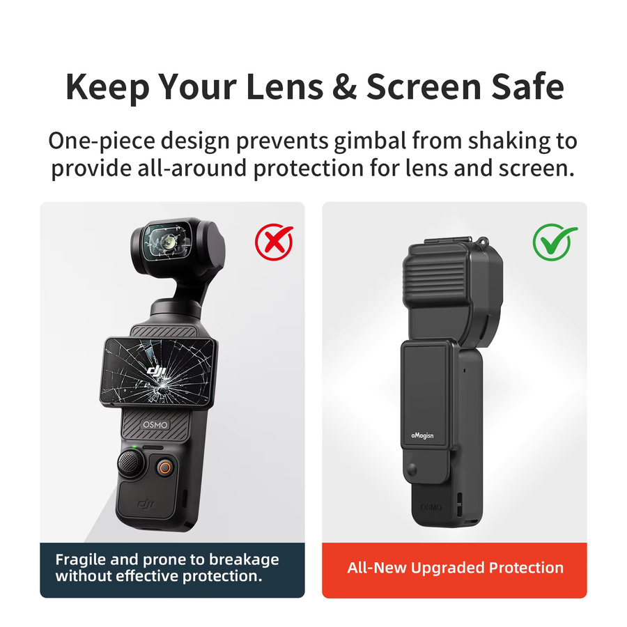 SZKOSTON Schutzhülle für DJI Osmo Pocket 4, einteiliges Flip-Design, kratzfeste PC-Schutzhülle für Handheld-Gimbal-Kamera, Schwarz - Bild 3
