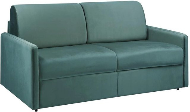 Vente-unique Schlafsofa Calife in Smaragdgrün mit Samtbezug, Breite: 190 cm - Bild 1