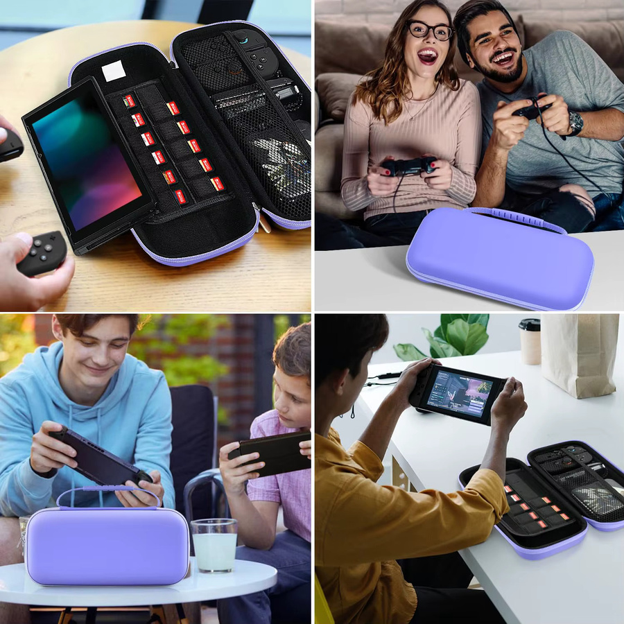 HUASUNWAY Reiseetui für Nintendo Switch 2 2025 Modell in Weiß – Kompakte Hartschalen-Tasche für Konsole, 12 Spielmodule und Kabel - Bild 4