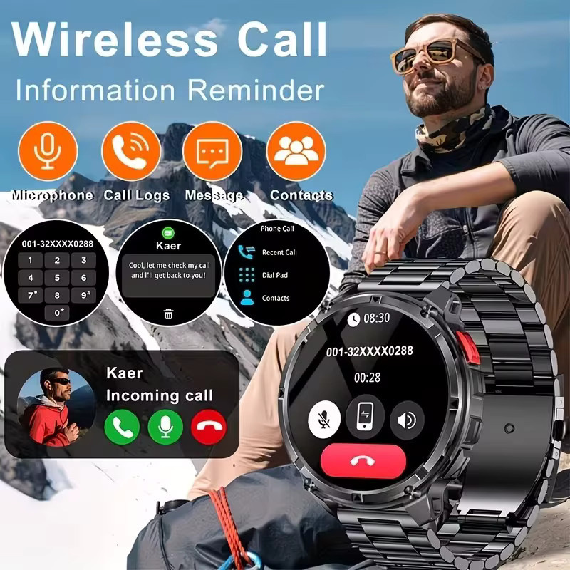 BOXUXING Smartwatch, GPS, Schwarz, Silikon, Rund - Bild 5