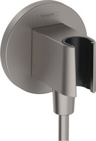 Hansgrohe Wandanschluss Fixfit S mit Brausehalter in Brushed Black Chrome Matt - Bild 1
