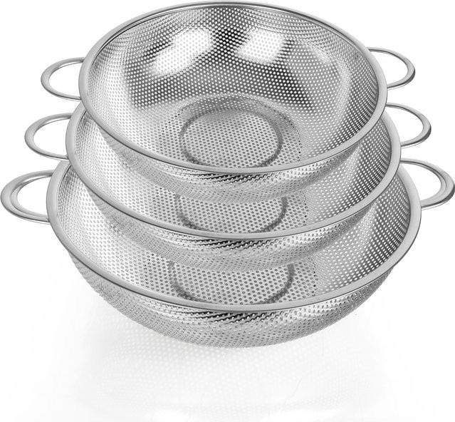 TastyWay Edelstahl-Küchensieb mit feinem Netzgewebe in Silber, rund - Bild 1