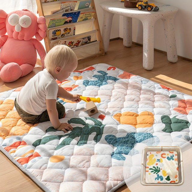 Faltbare Schaumstoff-Spielmatte für Jugendliche, weich und rutschfest, Mehrfarbig, Breite: 119,38 cm, Tiefe: 119,38 cm - Bild 1