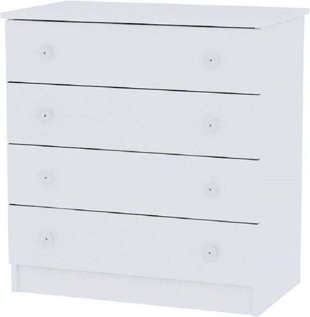 Lorelli Kommode Dresser mit 4 großen Schubladen in Weiß, B/T/H: 81 x 50 x 86 cm - Bild 1
