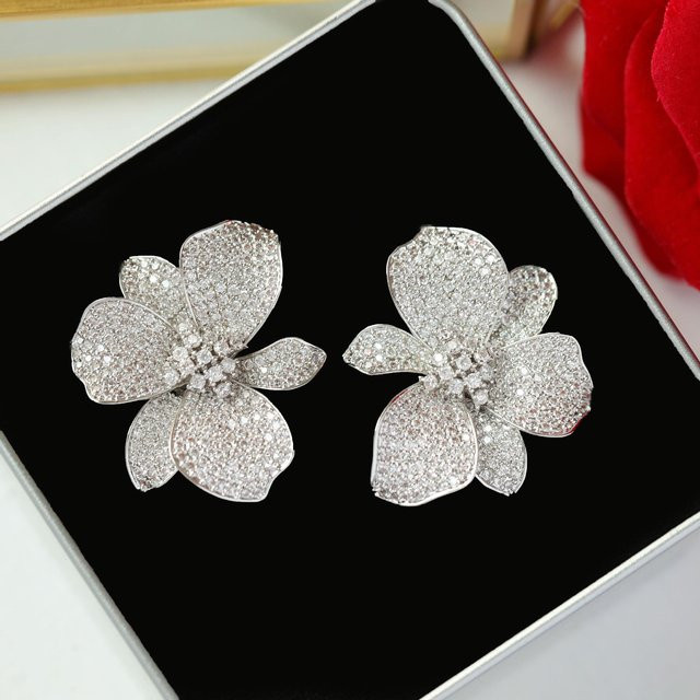 Lucky Star Jewelry Blumenohrringe, Zirkonia, Silber, Damen - Bild 1