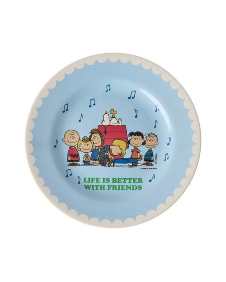 Rice Melamin Essteller mit Snoopy Print, hellblau, Durchmesser: 20 cm - Bild 1
