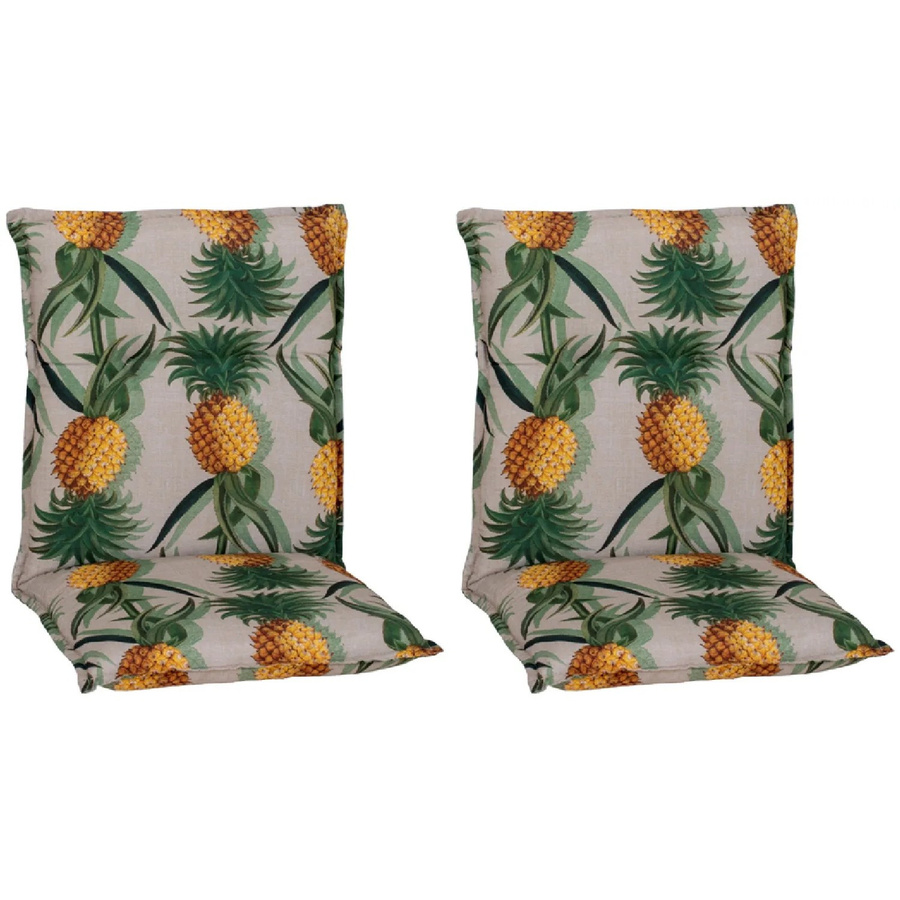 Beo Sitzauflage Niedriglehner Treffelstein 2er-Set mit Ananas Motiv in Hellgrau - Bild 2